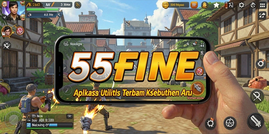 Tangkapan layar utama 55FIVE menampilkan fitur pengoptimalan perangkat yang efisien.