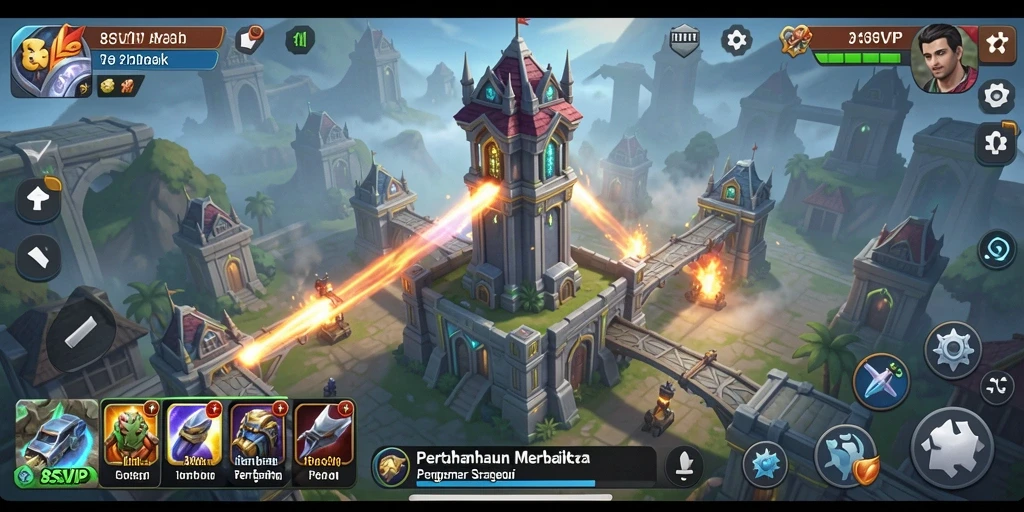 Tampilan gameplay menegangkan dari 8SVIP dengan strategi Tower Defense.