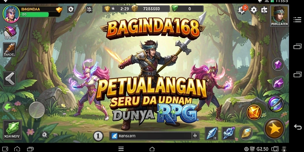 Tampilan gameplay BAGINDA168 yang menampilkan pertarungan seru dan karakter menarik.