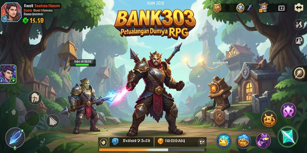 Screenshot gameplay BANK303 yang menunjukkan aksi seru dalam pertarungan RPG.