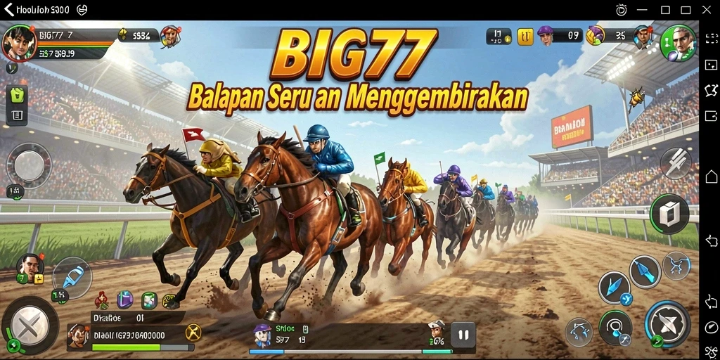 Tampilan menarik dari gameplay Racing BIG77 yang seru.