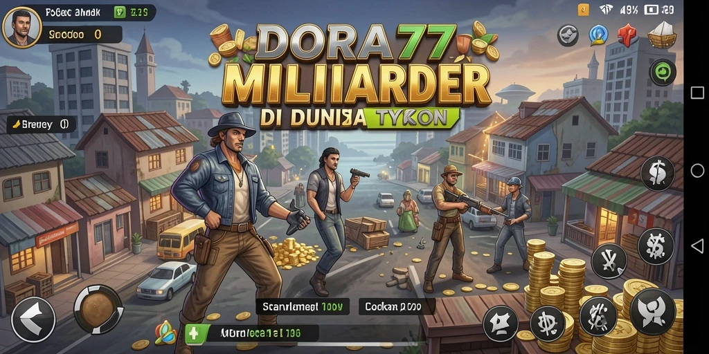 Screenshot DORA77 menampilkan aksi seru dalam game Tycoon.