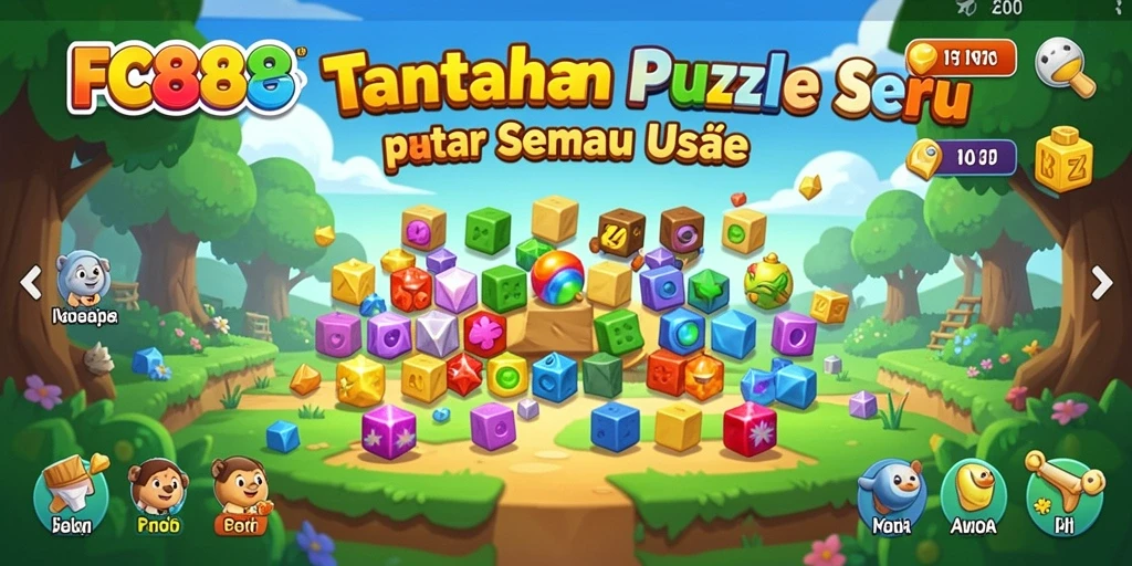 Screenshot dari gameplay Puzzle FC888 yang menantang.