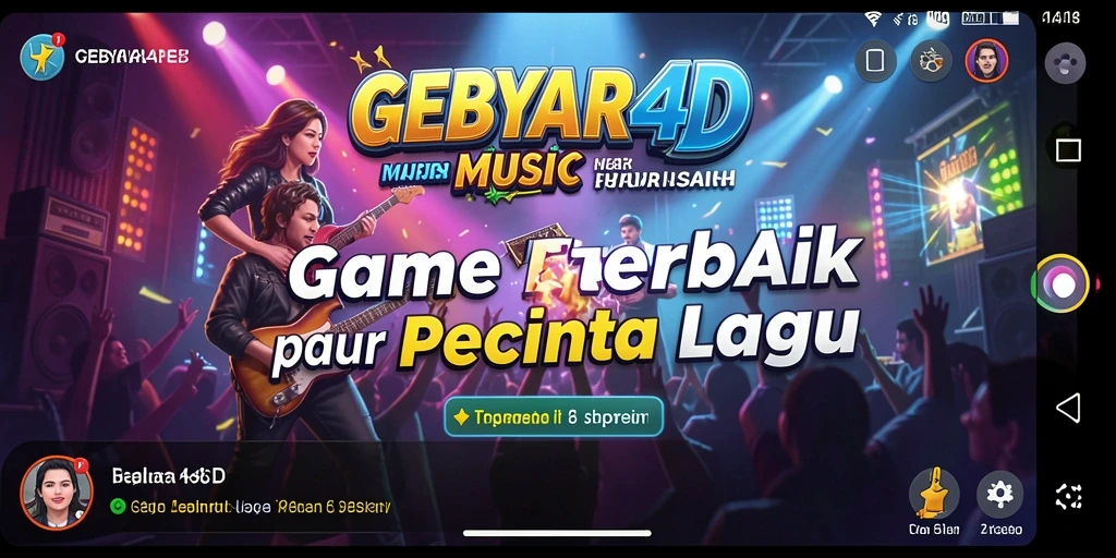Tampilan gameplay menarik GEBYAR4D dengan berbagai elemen musik.
