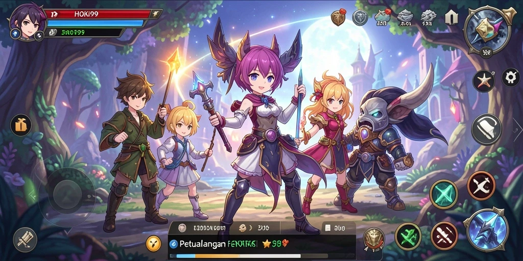 Screenshot HOKI99 menampilkan karakter anime dalam aksi mendebarkan.