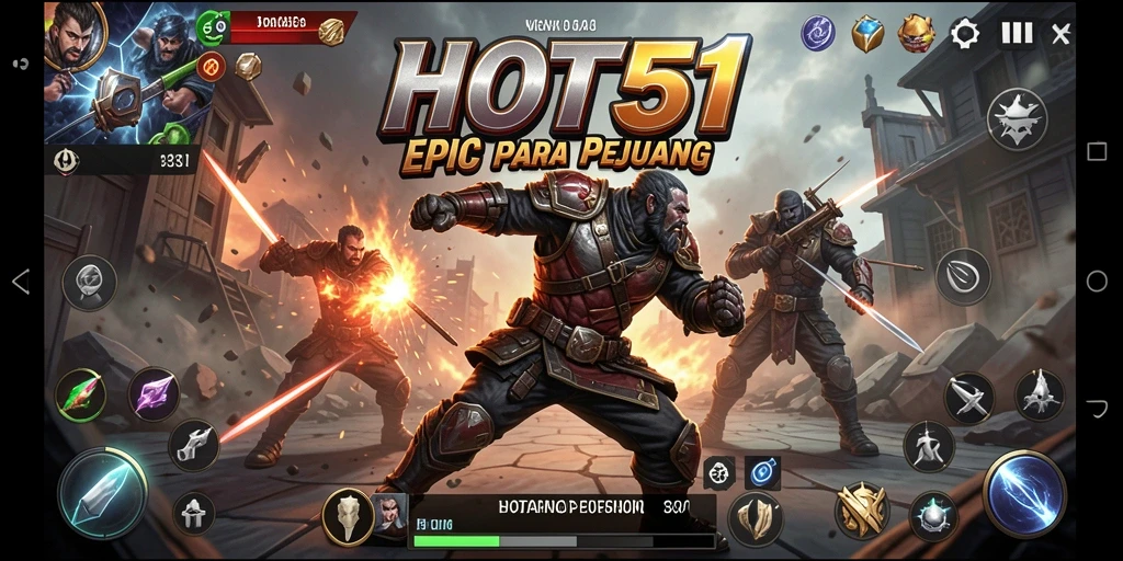 Tangkapan layar HOT51 menampilkan aksi pertarungan yang mendebarkan.