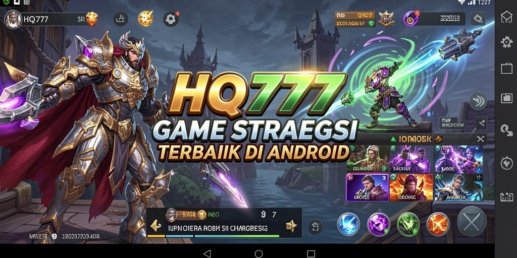 Screenshot gameplay HQ777 menampilkan pertarungan strategi yang intens.