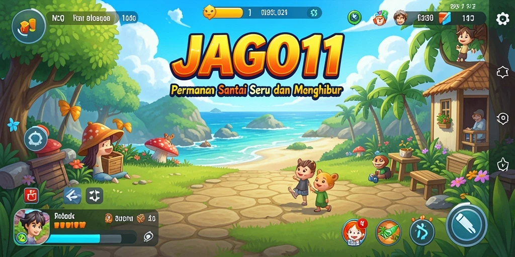Tampilan gameplay JAGO11 yang ceria dan menarik.