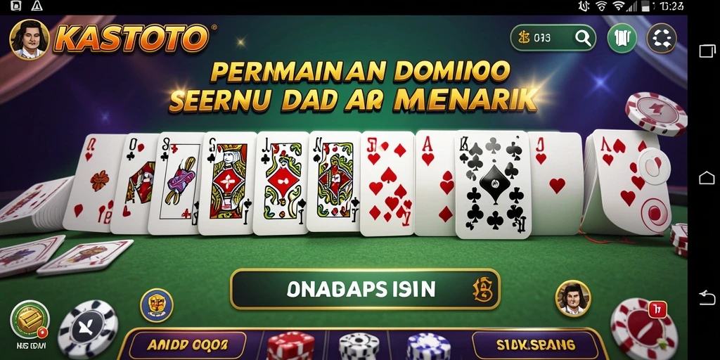 Screenshot gameplay KASTOTO menampilkan aksi domino yang seru.