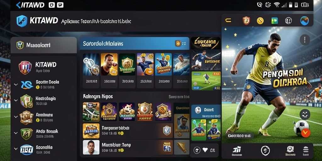 Tampilan gameplay aplikasi KITAWD yang menampilkan taruhan olahraga.