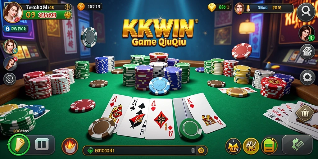 Screenshot KKWIN menampilkan keseruan bermain QiuQiu dengan teman.