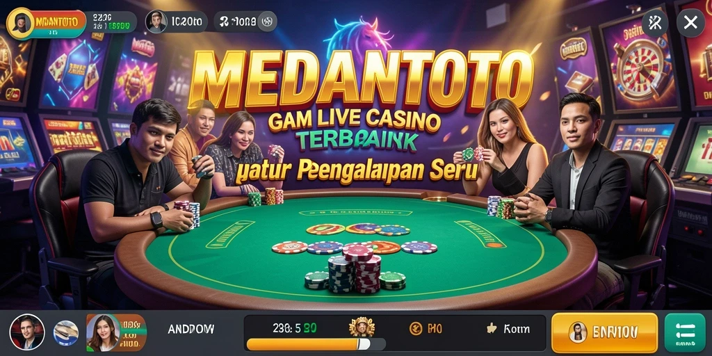 Screenshot MEDANTOTO menampilkan gameplay Live Casino yang mendebarkan.