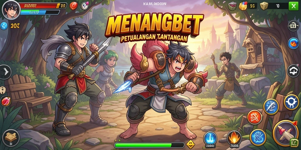 Tampilan gameplay <strong>MENANGBET</strong> yang penuh aksi dan karakter anime menawan.