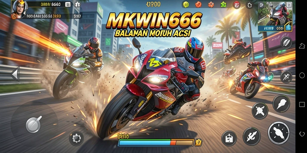 Tampilan menarik dari gameplay balapan motor di MKWIN666.