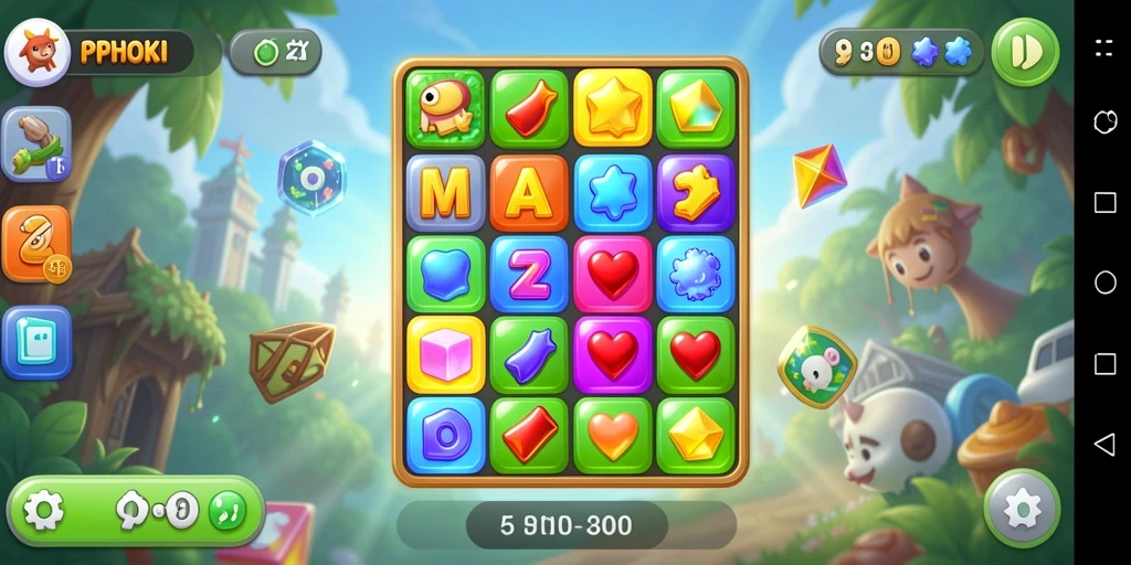 Tampilan gameplay PPHOKI yang ceria dan penuh warna.