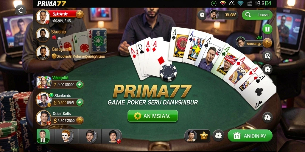 Tampilan gameplay Poker yang seru dan menghibur di PRIMA77.