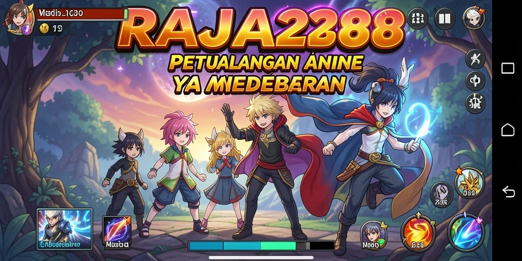 Screenshot RAJA288 menampilkan aksi bertempur yang intens dalam gaya anime.