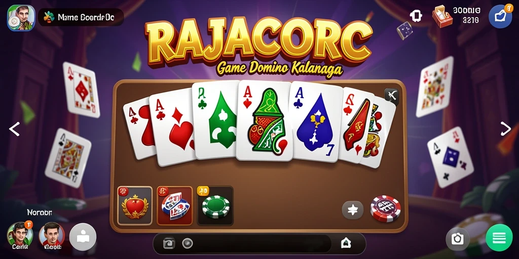 Screenshot utama RAJACORC menunjukkan gameplay seru Domino.