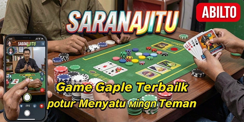 Screenshot gameplay SARANAJITU menampilkan momen seru bermain Gaple.