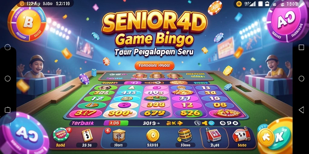 Tangkapan layar gameplay SENIOR4D dengan grafis menarik dan suasana bingo yang seru.