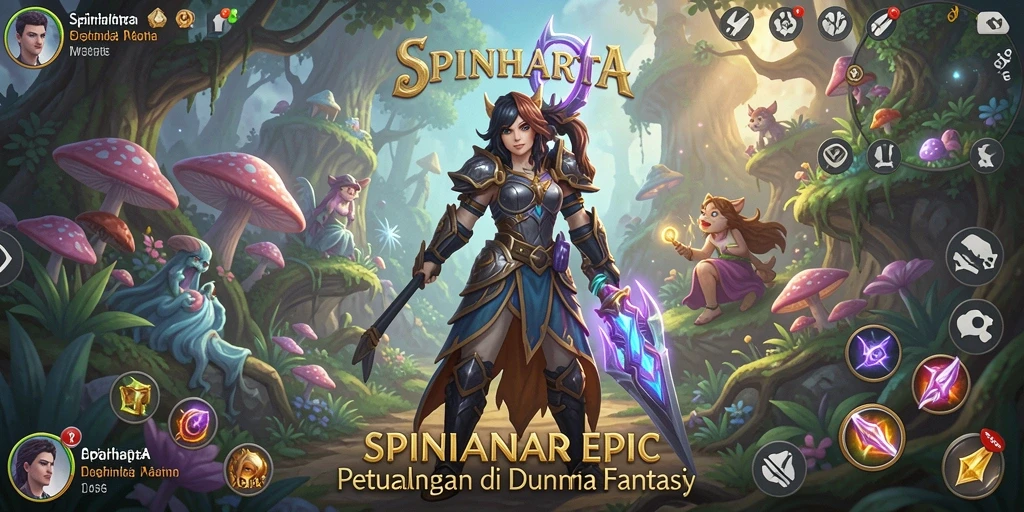 Tampilan gameplay seru dari SPINHARTA dengan aksi RPG yang mendebarkan.