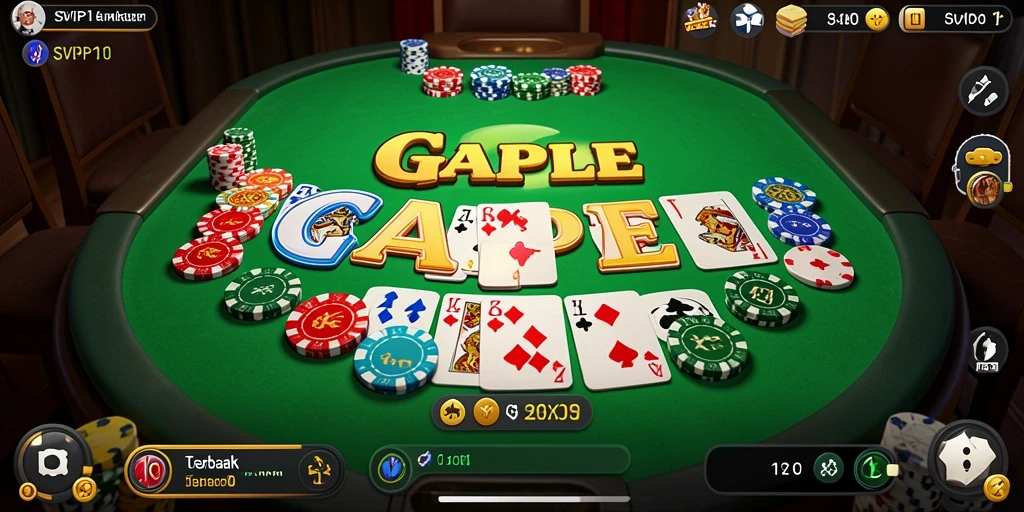 Tampilan gameplay seru Gaple di SVIP1 dengan teman-teman.