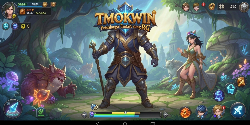 Screenshot gameplay RPG yang menampilkan pertarungan di TMOKWIN.
