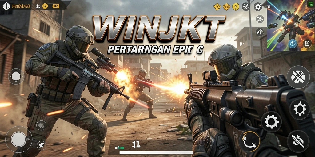 Tangkapan layar menunjukkan aksi intens dalam gameplay FPS.