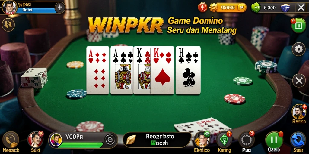 Tampilan gameplay domino yang seru dan interaktif di WINPKR.