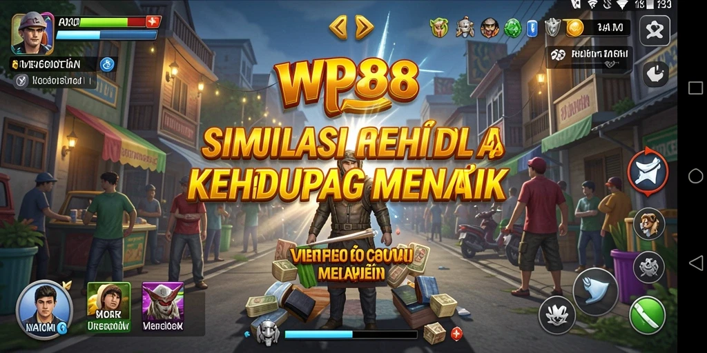 Tangkapan layar WP888 menampilkan kehidupan karakter dalam simulasi yang dinamis.