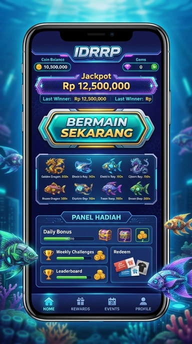 Tampilan utama aplikasi idrrp dengan berbagai kategori.